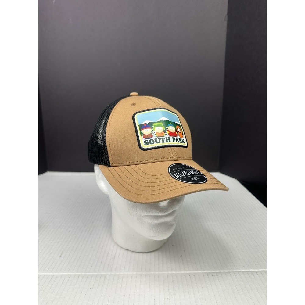 South Park Snapback Hat Tan Black Adjustable Mesh Back Trucker Cap Cartoon